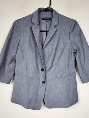 Ann Taylor Grey Gray Size 2 Blazer Suit Work Jacket